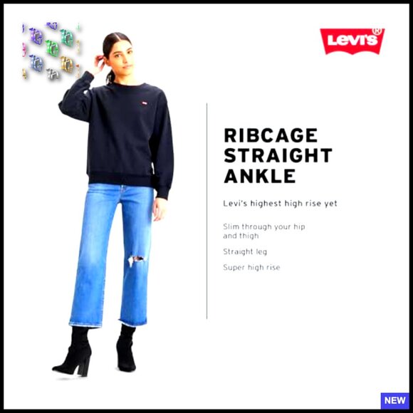 High Rise Straight Leg Ankle Jeans Vintage Inspired Classic Fit Chic - Picture 5 of 5